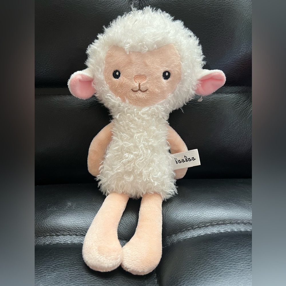 Aurora Baabaa Baa Lamb Sheep Flat Luxe White Baby 2020 Plush Stuffed Toy 12”